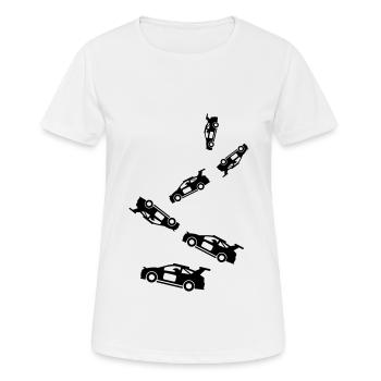 Auto Rennfahrer - Frauen T-Shirt atmungsaktiv - Weiß - Vorne - AI Model Female 172 dark (172cm)