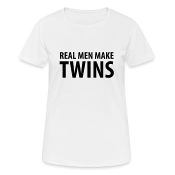 Real Men make Twins - Frauen T-Shirt atmungsaktiv - Weiß - Vorne - AI Model Female 172 dark (172cm)