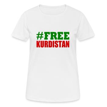 Free Kurdistan - T-shirt respirant Femme - blanc - Devant - AI Model Female 172 dark (172cm)