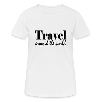 TRAVEL AROUND THE WORLD - Women's Breathable T-Shirt - white - Front - AI Model Female 172 dark (172cm)