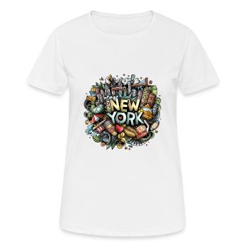 New York City Graffiti NYC Manhattan - T-shirt respirant Femme - blanc - Devant - AI Model Female 172 dark (172cm)
