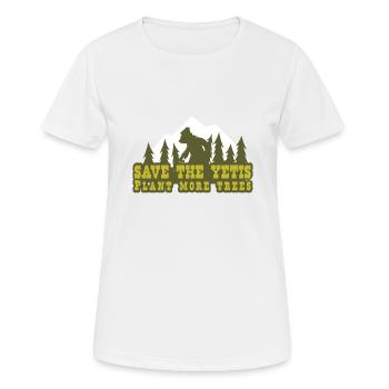 Save the Yetis, Plant more Trees Vert 2 - Women's Breathable T-Shirt - white - Front - AI Model Female 172 dark (172cm)