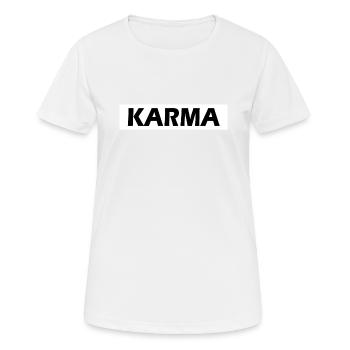 Karma - Frauen T-Shirt atmungsaktiv - Weiß - Vorne - AI Model Female 172 dark (172cm)