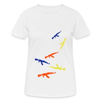 Icône de fusil - T-shirt respirant Femme - blanc - Devant - AI Model Female 172 dark (172cm)