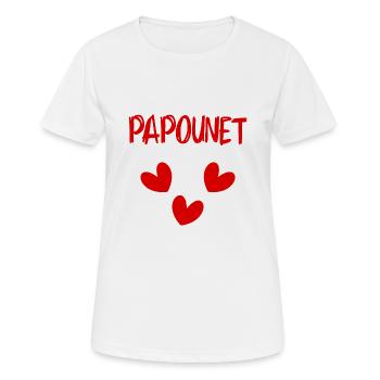 PAPOUNET. DAD. FATHER'S DAY. HAPPY DADDY'S DAY - Women's Breathable T-Shirt - white - Front - AI Model Female 172 dark (172cm)