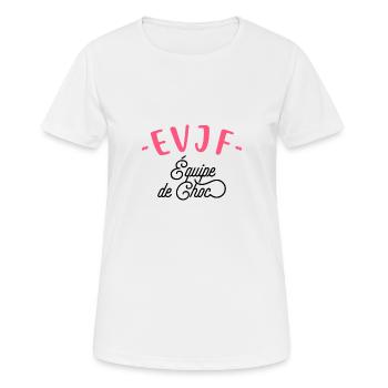 Evjf équipe de choc - T-shirt respirant Femme - blanc - Devant - AI Model Female 172 dark (172cm)