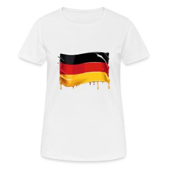 DRAPEAU ALLEMAND DRAPEAU ALLEMAGNE - T-shirt respirant Femme - blanc - Devant - AI Model Female 172 dark (172cm)
