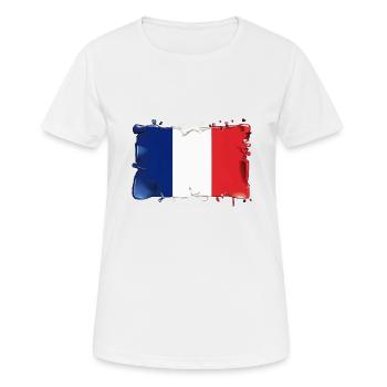 FAHNE FLAGGE FRANKREICH - Frauen T-Shirt atmungsaktiv - Weiß - Vorne - AI Model Female 172 dark (172cm)