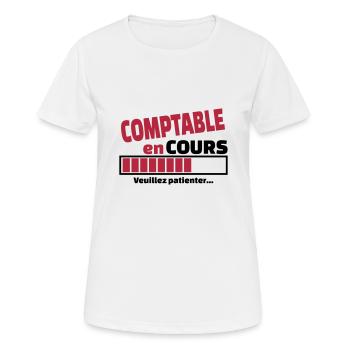 comptable en cours - T-shirt respirant Femme - blanc - Devant - AI Model Female 172 dark (172cm)