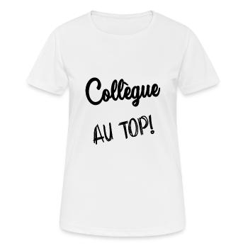 COLLEGUE - T-shirt respirant Femme - blanc - Devant - AI Model Female 172 dark (172cm)