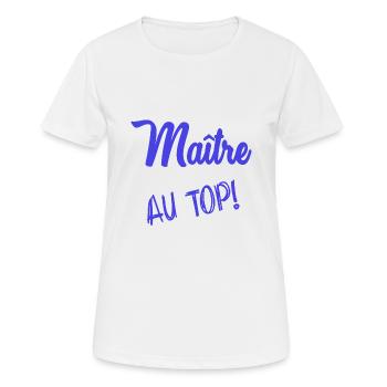 MASTER. MASTER. HUMOR - Women's Breathable T-Shirt - white - Front - AI Model Female 172 dark (172cm)