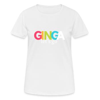 Capoeira Let’s Go Ginga - T-shirt respirant Femme - blanc - Devant - AI Model Female 172 dark (172cm)