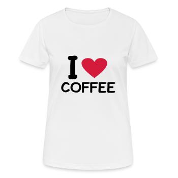i love Coffee - Frauen T-Shirt atmungsaktiv - Weiß - Vorne - AI Model Female 172 dark (172cm)