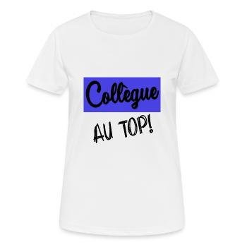 COLLEGUE - T-shirt respirant Femme - blanc - Devant - AI Model Female 172 dark (172cm)