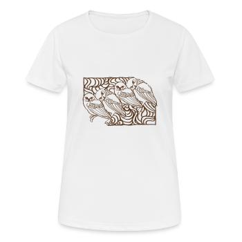 Hiboux dessinés à la main douce, illustration - T-shirt respirant Femme - blanc - Devant - AI Model Female 172 dark (172cm)