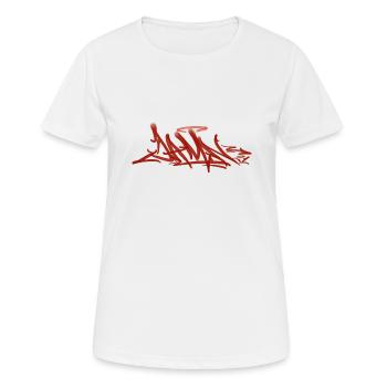 Damn Graffiti - Frauen T-Shirt atmungsaktiv - Weiß - Vorne - AI Model Female 172 dark (172cm)
