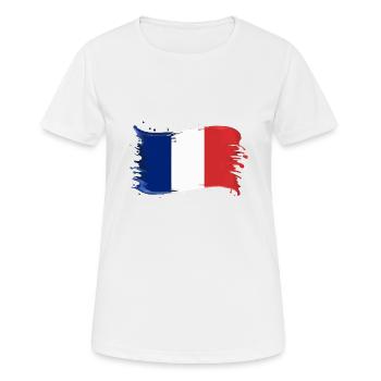 FRANKREICH FAHNE FLAGGE FRANKREICH - Frauen T-Shirt atmungsaktiv - Weiß - Vorne - AI Model Female 172 dark (172cm)