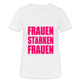 Frauen stärken frauen - Frauen T-Shirt atmungsaktiv - Weiß - Vorne - AI Model Female 172 dark (172cm)