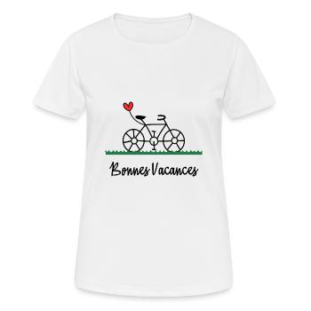VELO. VACANCES. VIVE LES VACANCES. VACANCES - T-shirt respirant Femme - blanc - Devant - AI Model Female 172 dark (172cm)