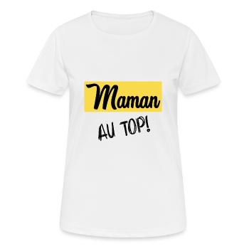 FÊTE DES MÈRES - T-shirt respirant Femme - blanc - Devant - AI Model Female 172 dark (172cm)