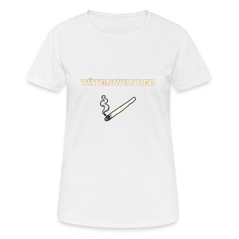 Tütenwunder Joint Cheville Fumer de l’herbe Cannabis - T-shirt respirant Femme - blanc - Devant - AI Model Female 172 dark (172cm)