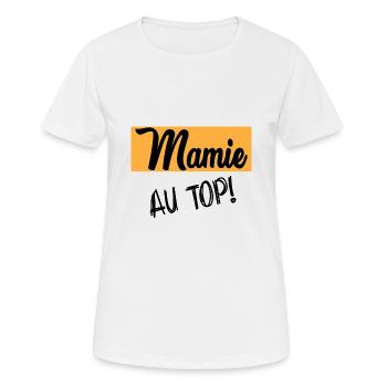MAMIE - T-shirt respirant Femme - blanc - Devant - AI Model Female 172 dark (172cm)