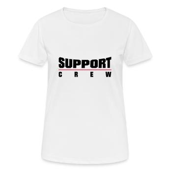 Support Crew - Frauen T-Shirt atmungsaktiv - Weiß - Vorne - AI Model Female 172 dark (172cm)