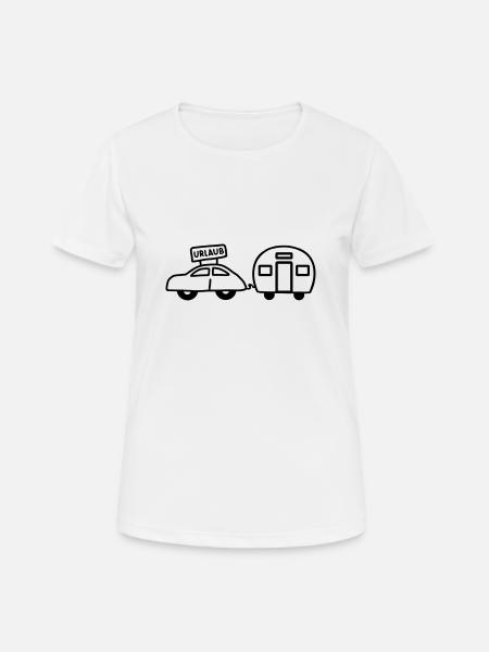 Wohnwagen - Camping Urlaub - Frauen T-Shirt atmungsaktiv - Weiß
