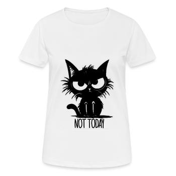 Pas aujourd’hui idée cadeau chat - T-shirt respirant Femme - blanc - Devant - AI Model Female 172 dark (172cm)