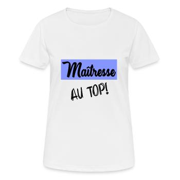 MAÎTRESSE - T-shirt respirant Femme - blanc - Devant - AI Model Female 172 dark (172cm)