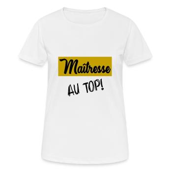 MAÎTRESSE - T-shirt respirant Femme - blanc - Devant - AI Model Female 172 dark (172cm)