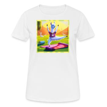 Yoga Drôle Alpaga Mignon Lama Parc Pilates - T-shirt respirant Femme - blanc - Devant - AI Model Female 172 dark (172cm)