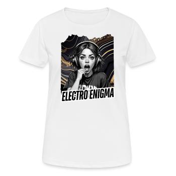 Electro Enigma - Frauen T-Shirt atmungsaktiv - Weiß - Vorne - AI Model Female 172 dark (172cm)