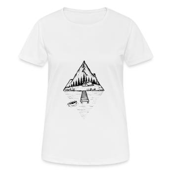 Camping am See - Frauen T-Shirt atmungsaktiv - Weiß - Vorne - AI Model Female 172 dark (172cm)