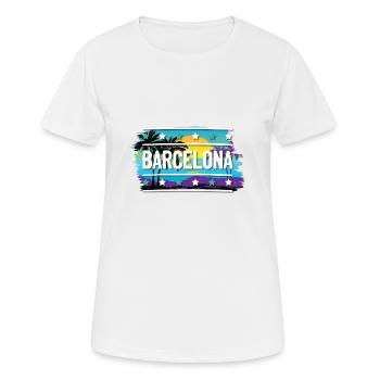 Barcelone - T-shirt respirant Femme - blanc - Devant - AI Model Female 172 dark (172cm)