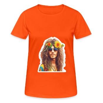 Hippy - Women's Breathable T-Shirt - neon orange - Front - AI Model Female 172 dark (172cm)