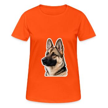 Chien de berger - T-shirt respirant Femme - orange néon - Devant - AI Model Female 172 dark (172cm)