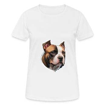 Stafford américain - T-shirt respirant Femme - blanc - Devant - AI Model Female 172 dark (172cm)