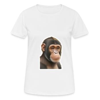 Schimpanse - Frauen T-Shirt atmungsaktiv - Weiß - Vorne - AI Model Female 172 dark (172cm)