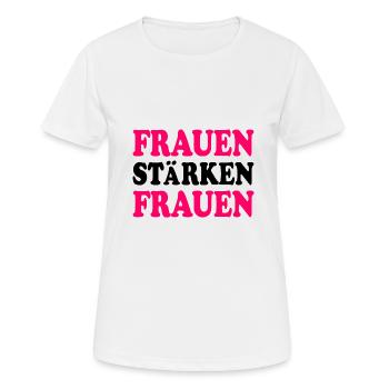 frauen stärken frauen - Frauen T-Shirt atmungsaktiv - Weiß - Vorne - AI Model Female 172 dark (172cm)