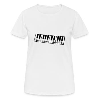 Piano - taille du clavier - T-shirt respirant Femme - blanc - Devant - AI Model Female 172 dark (172cm)