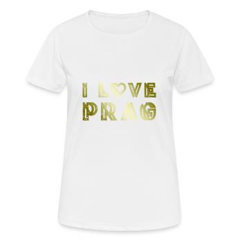 I Love Prag - Frauen T-Shirt atmungsaktiv - Weiß - Vorne - AI Model Female 172 dark (172cm)