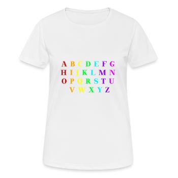 ABC Alphabet Gift Idea Rainbow Elementary School - Women's Breathable T-Shirt - white - Front - AI Model Female 172 dark (172cm)