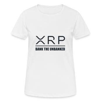 XRP Logo Bitcoin Spruch Geschenk Bank - Frauen T-Shirt atmungsaktiv - Weiß - Vorne - AI Model Female 172 dark (172cm)