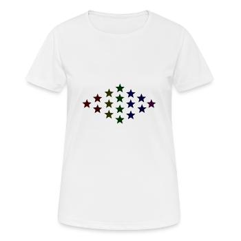 Sterne bunt Geschenkidee - Frauen T-Shirt atmungsaktiv - Weiß - Vorne - AI Model Female 172 dark (172cm)