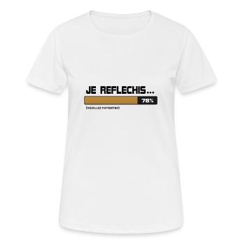 I thought, wait, please wait (beige | black) - Women's Breathable T-Shirt - white - Front - AI Model Female 172 dark (172cm)