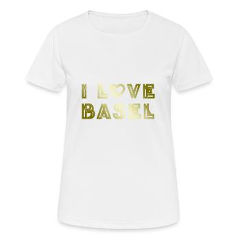 I Love Basel - Frauen T-Shirt atmungsaktiv - Weiß - Vorne - AI Model Female 172 dark (172cm)
