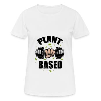 Plant based fit bleiben - Frauen T-Shirt atmungsaktiv - Weiß - Vorne - AI Model Female 172 dark (172cm)