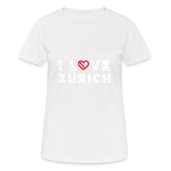 I Love Zürich - Frauen T-Shirt atmungsaktiv - Weiß - Vorne - AI Model Female 172 dark (172cm)