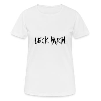 Leck mich - Frauen T-Shirt atmungsaktiv - Weiß - Vorne - AI Model Female 172 dark (172cm)